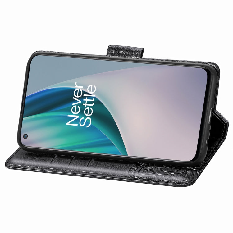 For OnePlus Nord N10 5G Butterfly Love Flower Embossed Horizontal Flip Leather Case with Bracket / Card Slot / Wallet / Lanyard