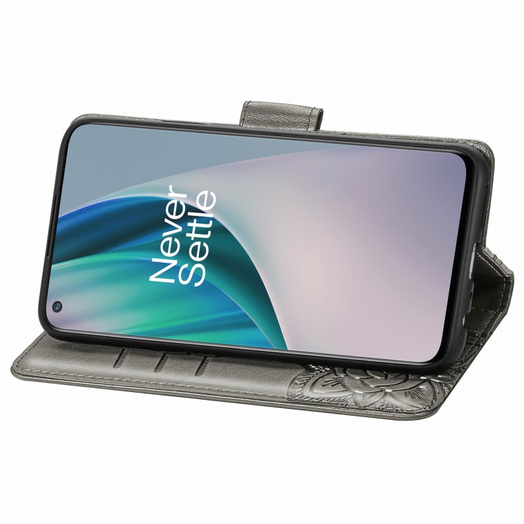 For OnePlus Nord N10 5G Butterfly Love Flower Embossed Horizontal Flip Leather Case with Bracket / Card Slot / Wallet / Lanyard