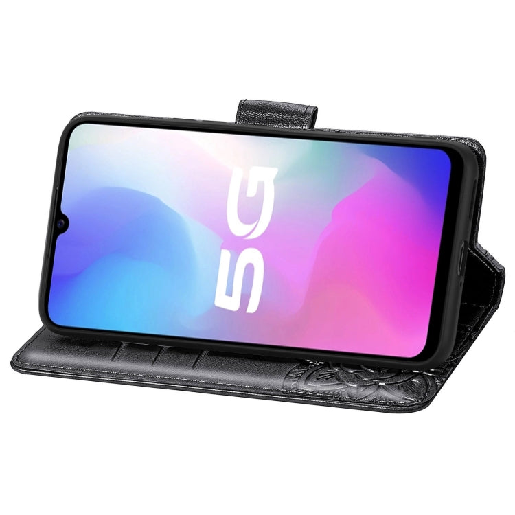 For vivo Y73s Butterfly Love Flower Embossed Horizontal Flip Leather Case with Bracket / Card Slot / Wallet / Lanyard