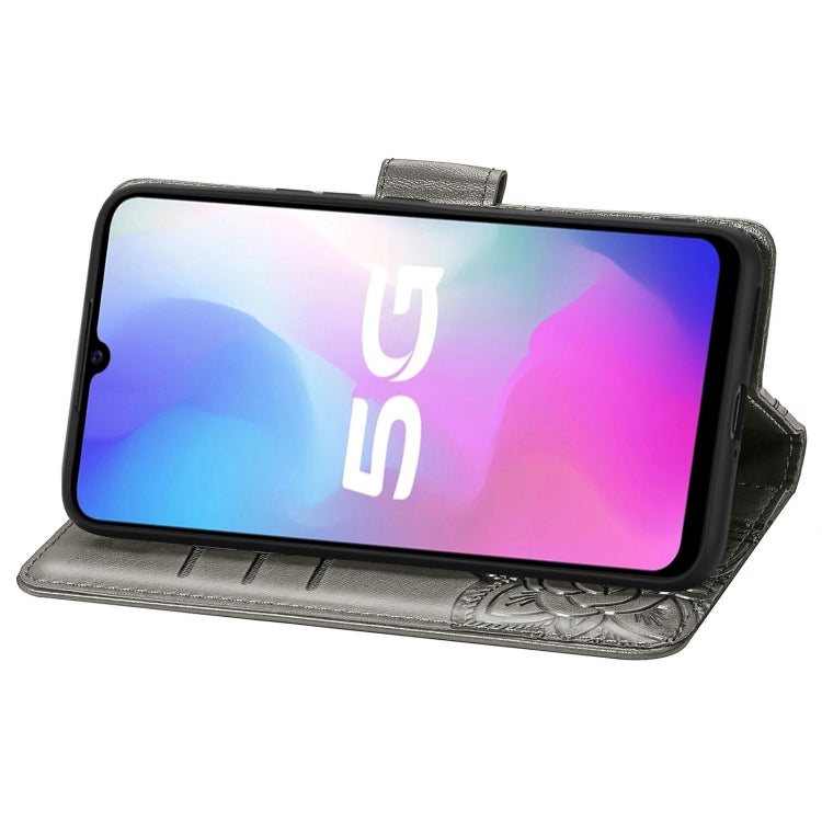 For vivo Y73s Butterfly Love Flower Embossed Horizontal Flip Leather Case with Bracket / Card Slot / Wallet / Lanyard