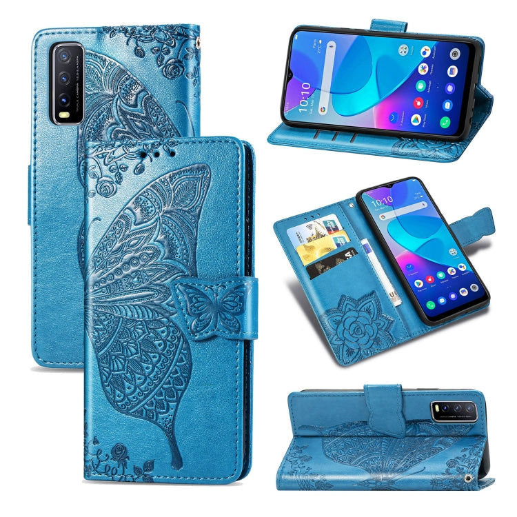 For vivo Y20 Butterfly Love Flower Embossed Horizontal Flip Leather Case with Bracket / Card Slot / Wallet / Lanyard