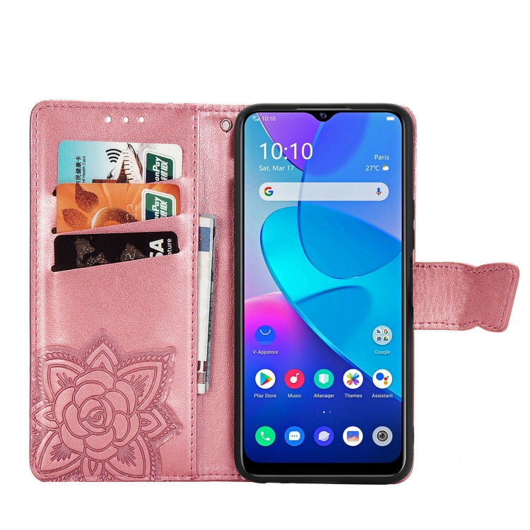 For vivo Y20 Butterfly Love Flower Embossed Horizontal Flip Leather Case with Bracket / Card Slot / Wallet / Lanyard