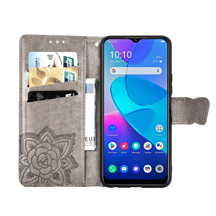 For vivo Y20 Butterfly Love Flower Embossed Horizontal Flip Leather Case with Bracket / Card Slot / Wallet / Lanyard