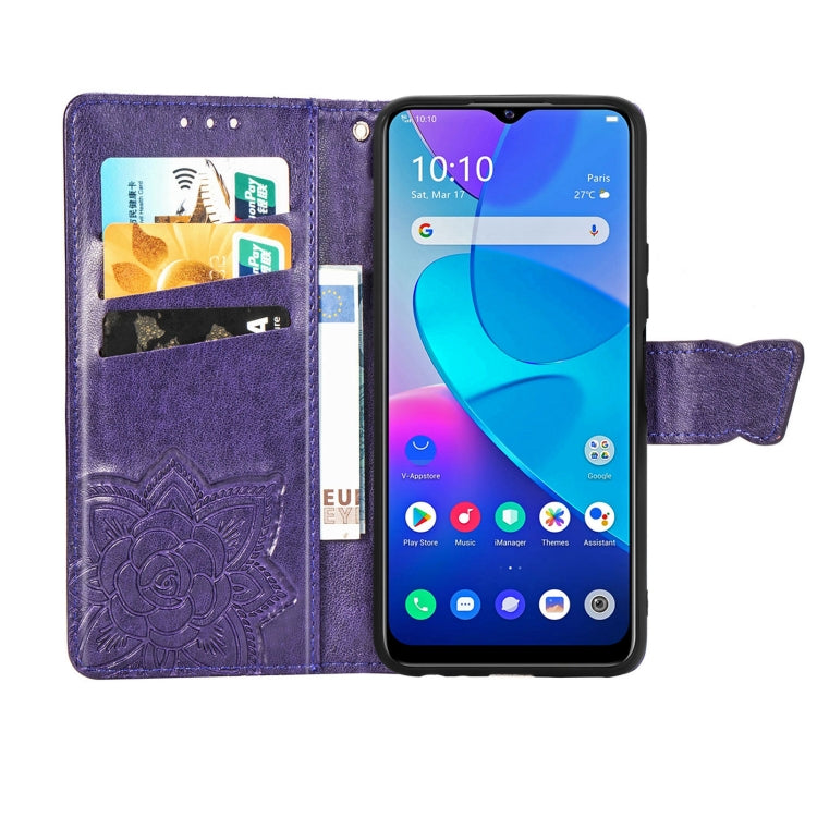 For vivo Y20 Butterfly Love Flower Embossed Horizontal Flip Leather Case with Bracket / Card Slot / Wallet / Lanyard