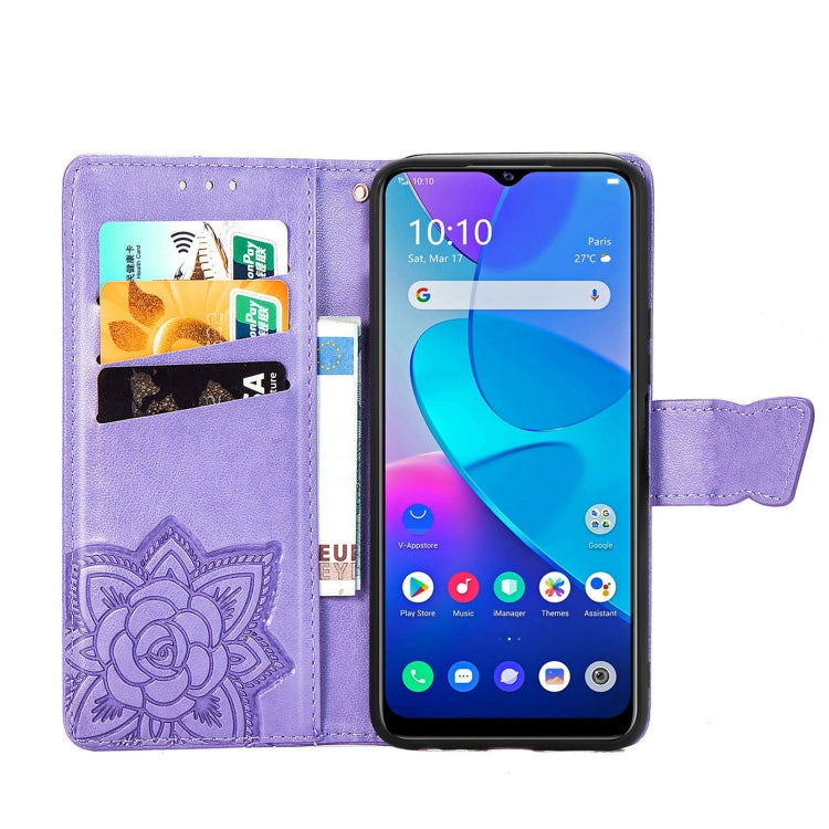 For vivo Y20 Butterfly Love Flower Embossed Horizontal Flip Leather Case with Bracket / Card Slot / Wallet / Lanyard