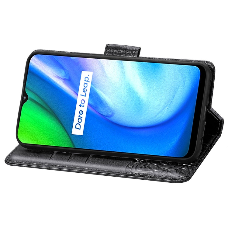 For OPPO Realme V3 Butterfly Love Flower Embossed Horizontal Flip Leather Case with Bracket / Card Slot / Wallet / Lanyard