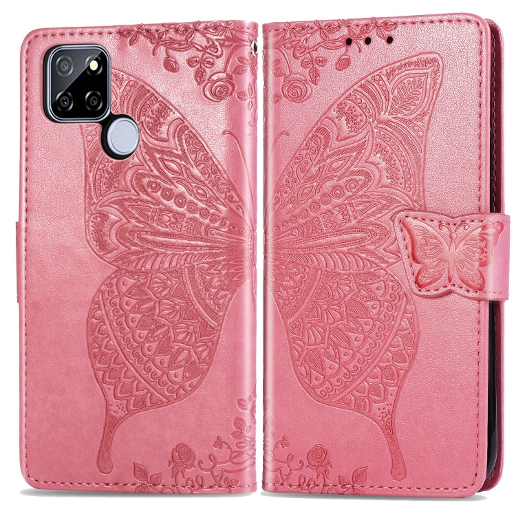 For OPPO Realme V3 Butterfly Love Flower Embossed Horizontal Flip Leather Case with Bracket / Card Slot / Wallet / Lanyard