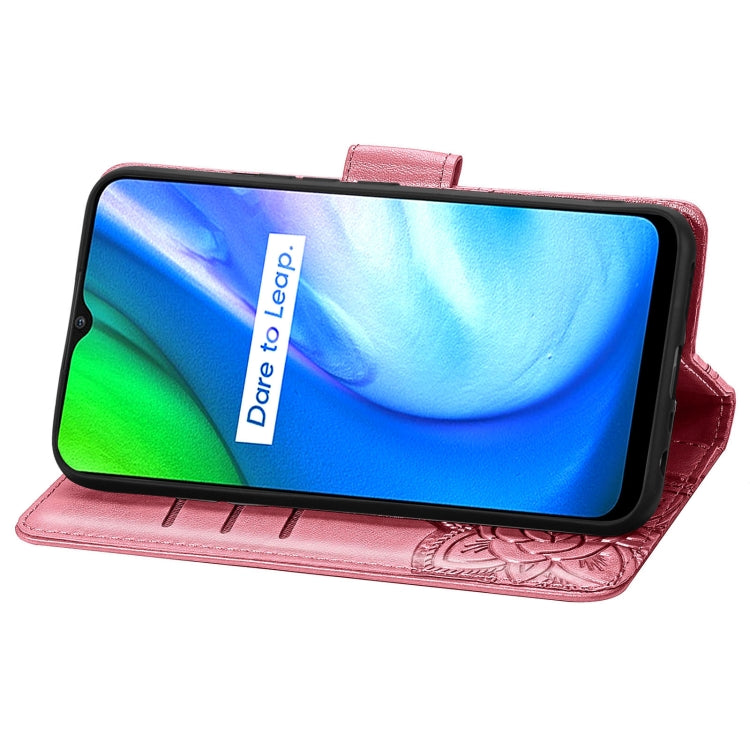 For OPPO Realme V3 Butterfly Love Flower Embossed Horizontal Flip Leather Case with Bracket / Card Slot / Wallet / Lanyard