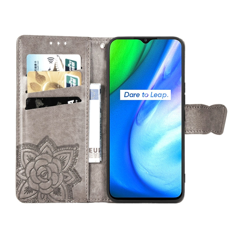 For OPPO Realme V3 Butterfly Love Flower Embossed Horizontal Flip Leather Case with Bracket / Card Slot / Wallet / Lanyard