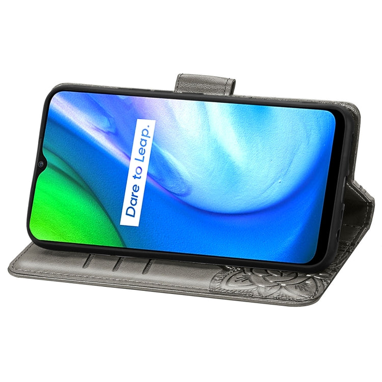 For OPPO Realme V3 Butterfly Love Flower Embossed Horizontal Flip Leather Case with Bracket / Card Slot / Wallet / Lanyard