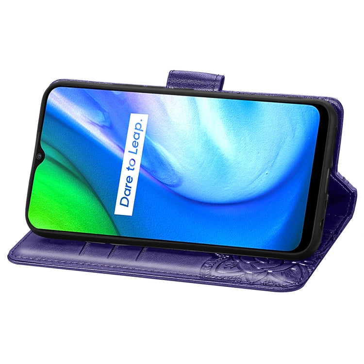 For OPPO Realme V3 Butterfly Love Flower Embossed Horizontal Flip Leather Case with Bracket / Card Slot / Wallet / Lanyard