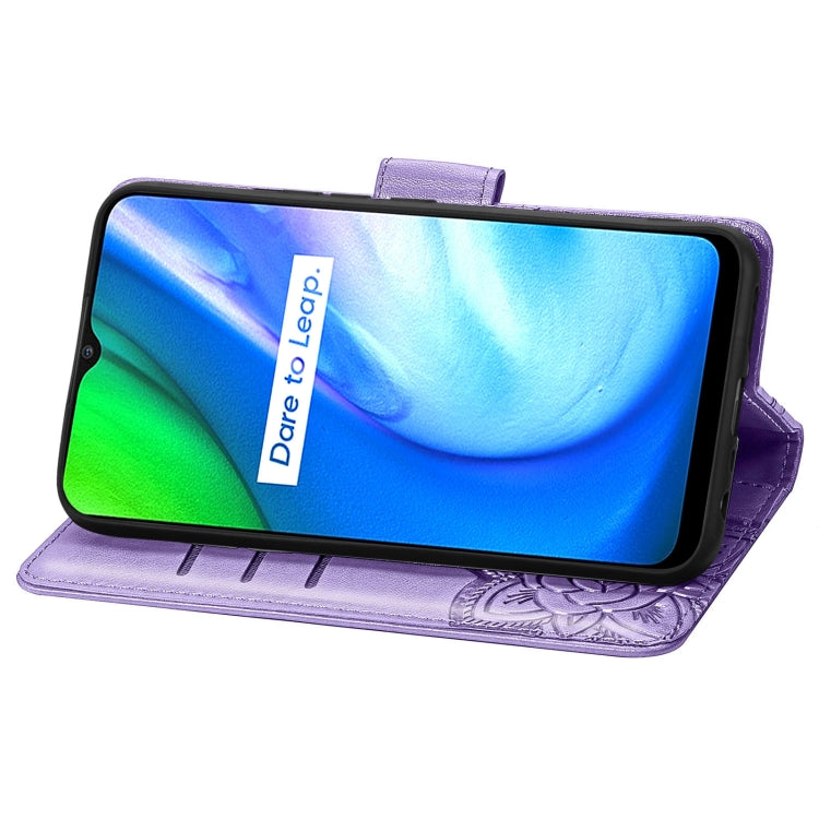 For OPPO Realme V3 Butterfly Love Flower Embossed Horizontal Flip Leather Case with Bracket / Card Slot / Wallet / Lanyard