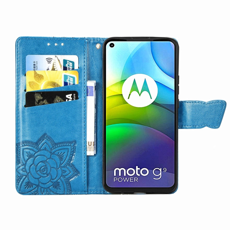 For Motorola Moto G9 Power Butterfly Love Flower Embossed Horizontal Flip Leather Case with Bracket / Card Slot / Wallet / Lanyard