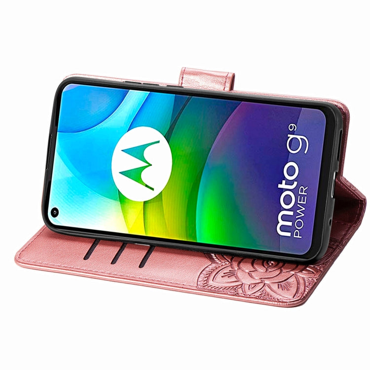 For Motorola Moto G9 Power Butterfly Love Flower Embossed Horizontal Flip Leather Case with Bracket / Card Slot / Wallet / Lanyard