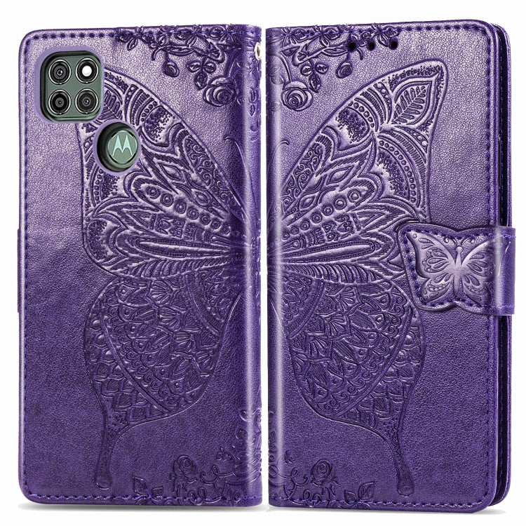 For Motorola Moto G9 Power Butterfly Love Flower Embossed Horizontal Flip Leather Case with Bracket / Card Slot / Wallet / Lanyard
