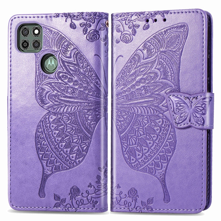 For Motorola Moto G9 Power Butterfly Love Flower Embossed Horizontal Flip Leather Case with Bracket / Card Slot / Wallet / Lanyard