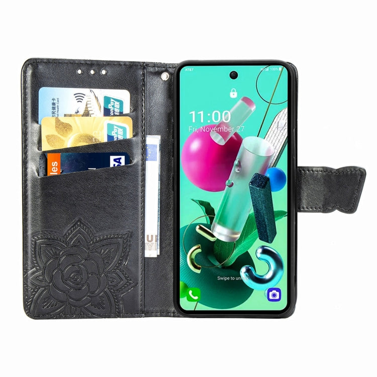 For LG K92 5G Butterfly Love Flower Embossed Horizontal Flip Leather Case with Bracket / Card Slot / Wallet / Lanyard
