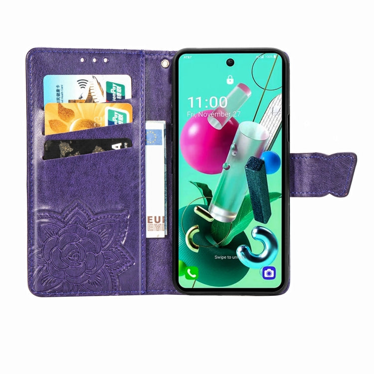 For LG K92 5G Butterfly Love Flower Embossed Horizontal Flip Leather Case with Bracket / Card Slot / Wallet / Lanyard