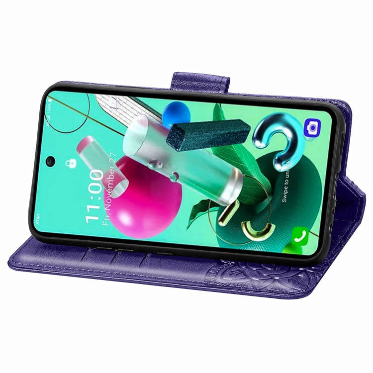 For LG K92 5G Butterfly Love Flower Embossed Horizontal Flip Leather Case with Bracket / Card Slot / Wallet / Lanyard