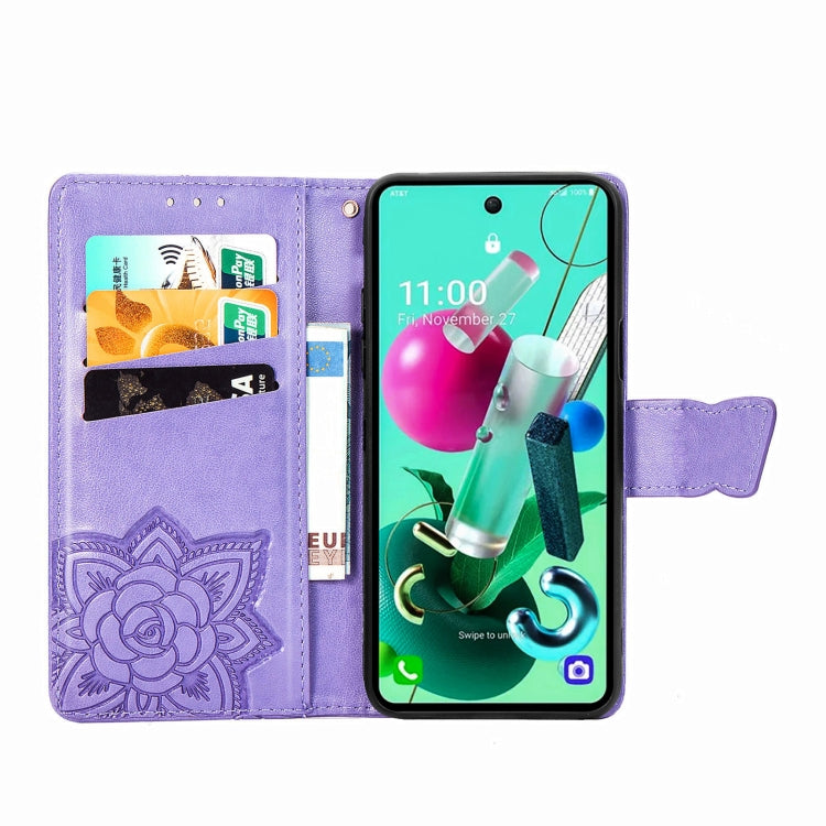 For LG K92 5G Butterfly Love Flower Embossed Horizontal Flip Leather Case with Bracket / Card Slot / Wallet / Lanyard