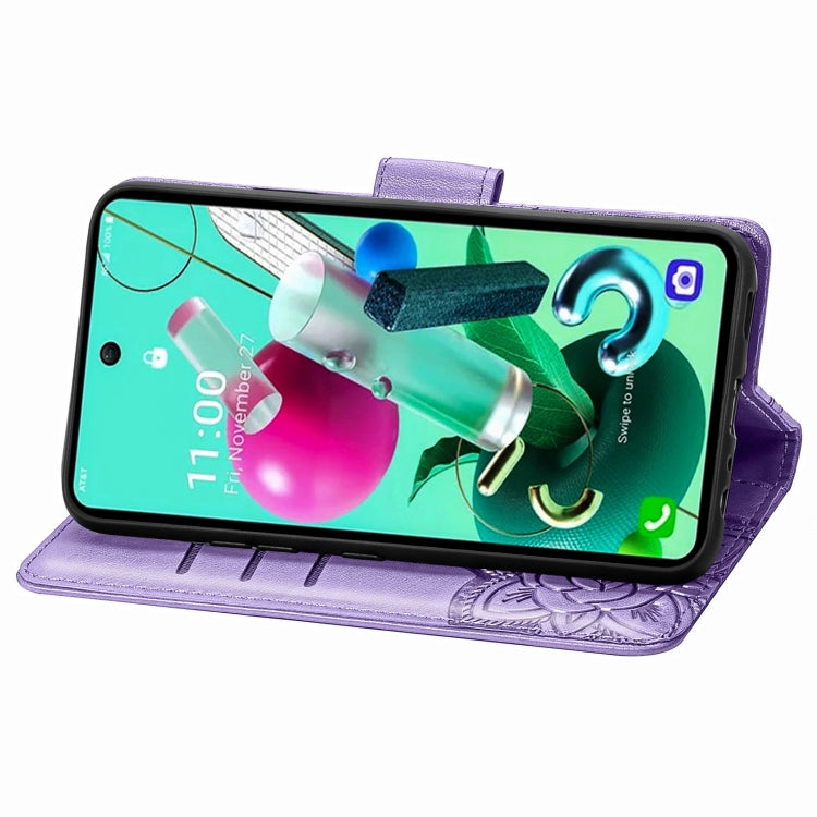For LG K92 5G Butterfly Love Flower Embossed Horizontal Flip Leather Case with Bracket / Card Slot / Wallet / Lanyard
