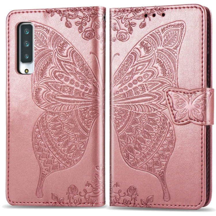 For Arrows NX9 F-52A Butterfly Love Flower Embossed Horizontal Flip Leather Case with Bracket / Card Slot / Wallet / Lanyard