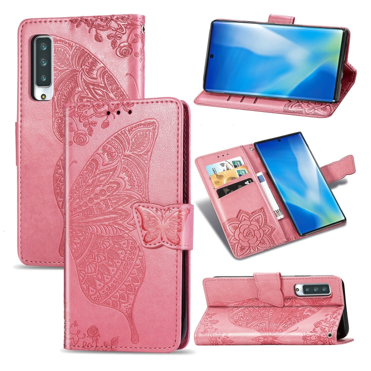 For Arrows NX9 F-52A Butterfly Love Flower Embossed Horizontal Flip Leather Case with Bracket / Card Slot / Wallet / Lanyard