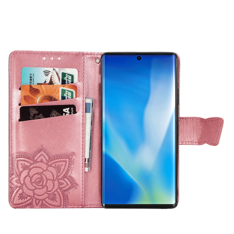 For Arrows NX9 F-52A Butterfly Love Flower Embossed Horizontal Flip Leather Case with Bracket / Card Slot / Wallet / Lanyard