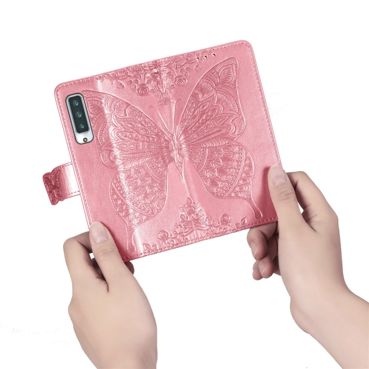 For Arrows NX9 F-52A Butterfly Love Flower Embossed Horizontal Flip Leather Case with Bracket / Card Slot / Wallet / Lanyard