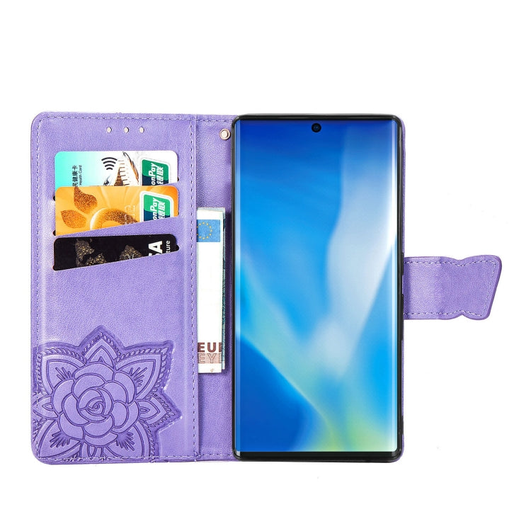 For Arrows NX9 F-52A Butterfly Love Flower Embossed Horizontal Flip Leather Case with Bracket / Card Slot / Wallet / Lanyard