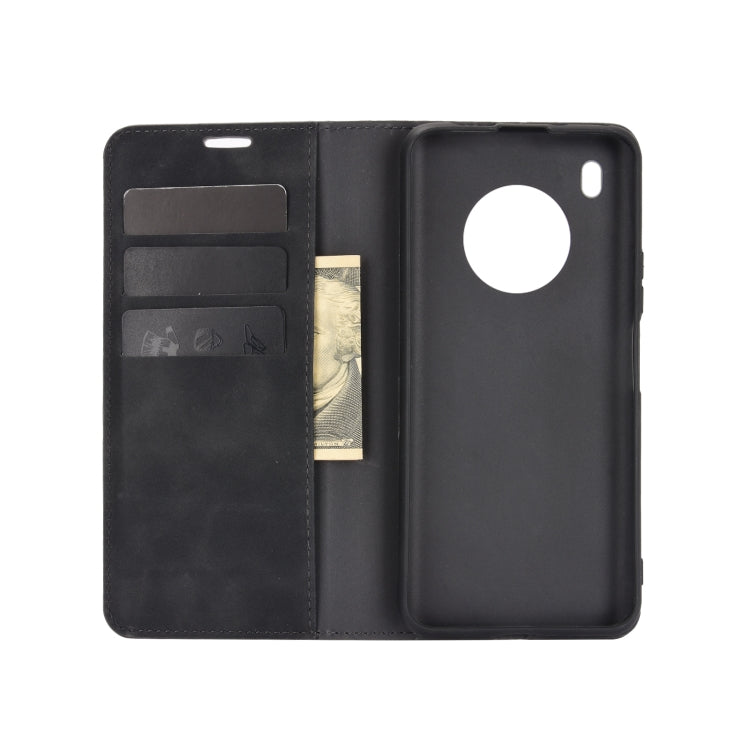 For Huawei Y9A / Enjoy 20 Plus 5G Retro-skin Business Magnetic Suction Leather Case with Holder & Card Slots & Wallet