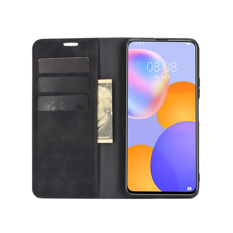 For Huawei Y9A / Enjoy 20 Plus 5G Retro-skin Business Magnetic Suction Leather Case with Holder & Card Slots & Wallet