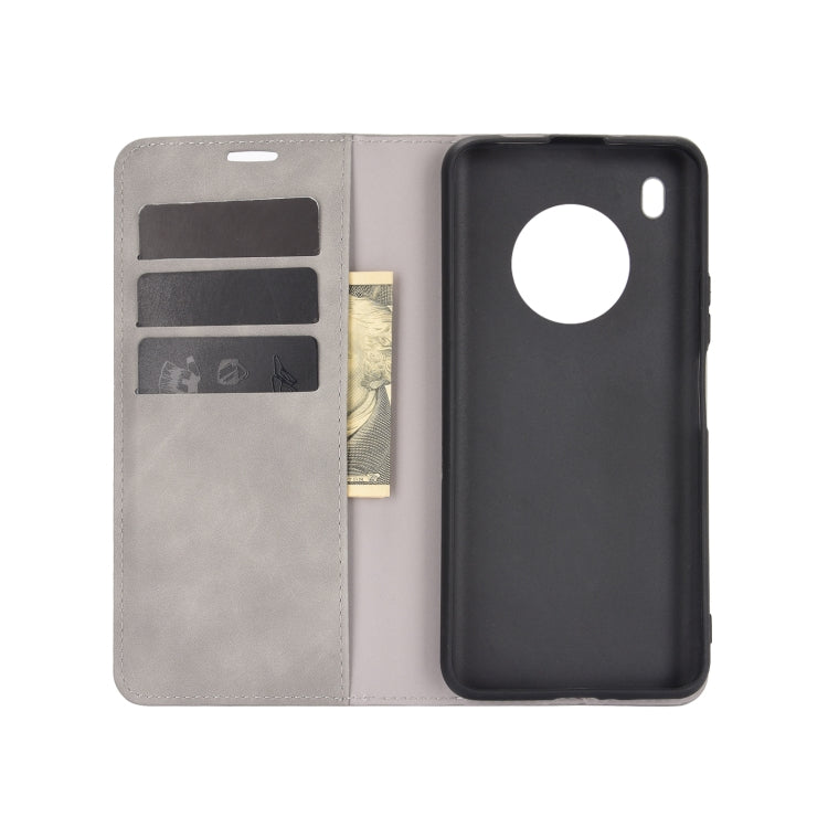 For Huawei Y9A / Enjoy 20 Plus 5G Retro-skin Business Magnetic Suction Leather Case with Holder & Card Slots & Wallet