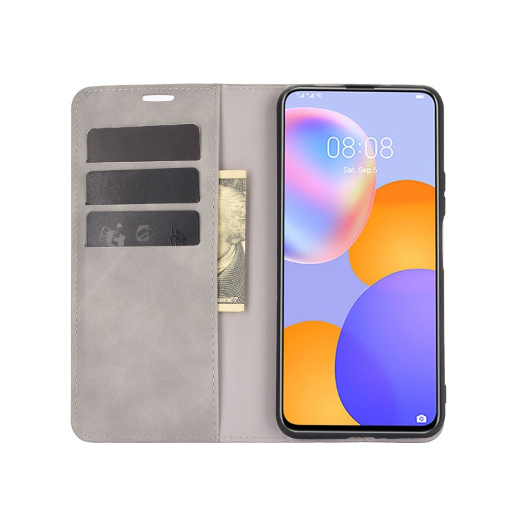 For Huawei Y9A / Enjoy 20 Plus 5G Retro-skin Business Magnetic Suction Leather Case with Holder & Card Slots & Wallet