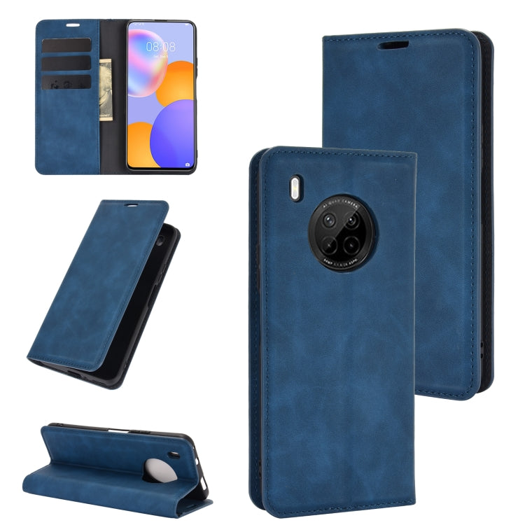 For Huawei Y9A / Enjoy 20 Plus 5G Retro-skin Business Magnetic Suction Leather Case with Holder & Card Slots & Wallet