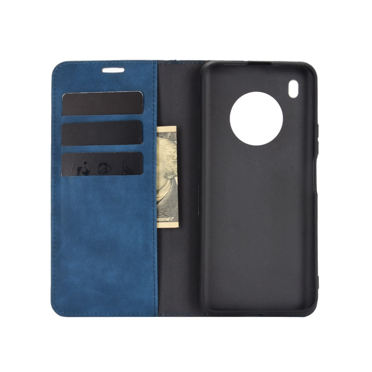 For Huawei Y9A / Enjoy 20 Plus 5G Retro-skin Business Magnetic Suction Leather Case with Holder & Card Slots & Wallet