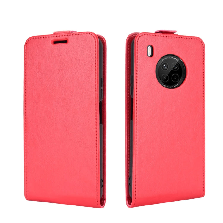 For Huawei Y9a / Enjoy 20 Plus 5G R64 Texture Single Vertical Flip Leather Case with Card Slots & Photo Frame