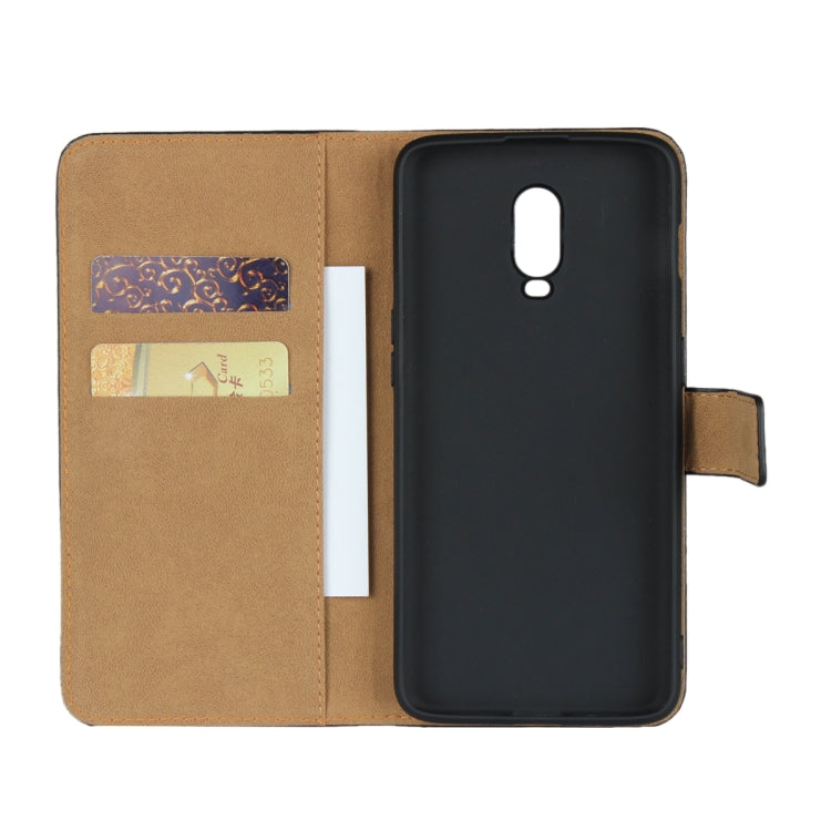 Horizontal Flip Leather Case for OnePlus 6T, with Magnetic Clasp & Holder & Card Slot & Wallet(Black)