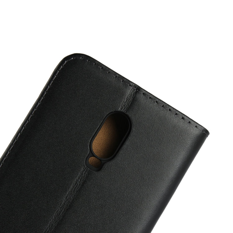 Horizontal Flip Leather Case for OnePlus 6T, with Magnetic Clasp & Holder & Card Slot & Wallet(Black)