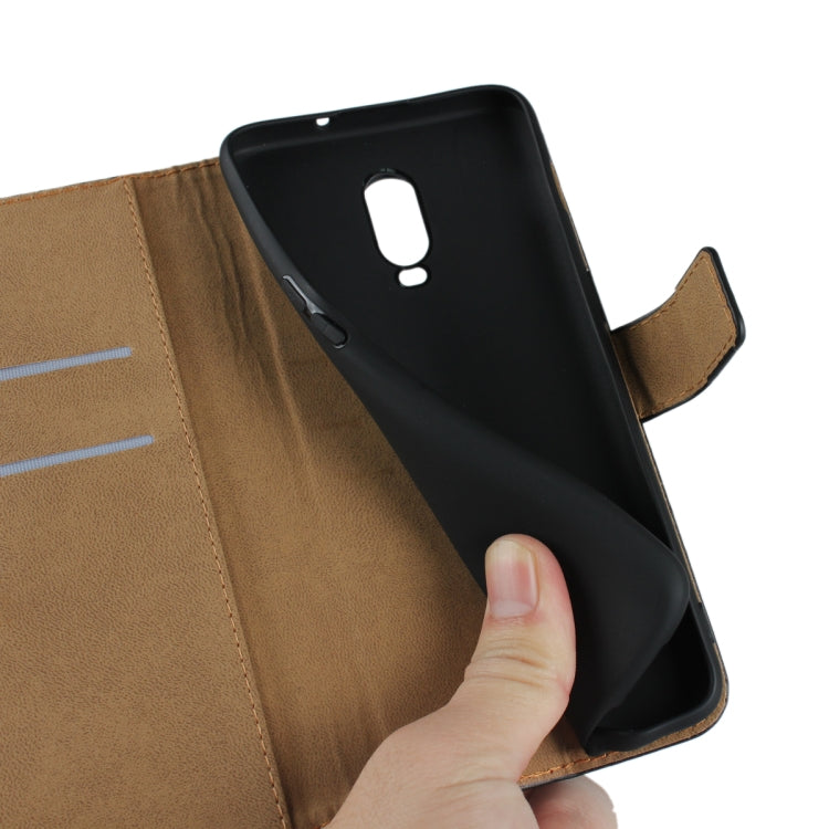 Horizontal Flip Leather Case for OnePlus 6T, with Magnetic Clasp & Holder & Card Slot & Wallet(Black)