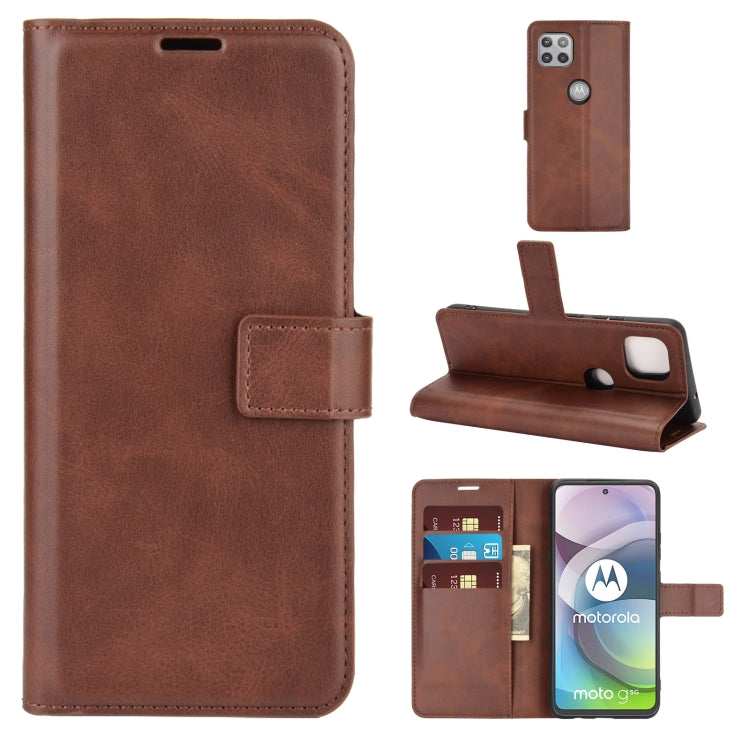 Retro Calf Pattern Buckle Horizontal Flip Leather Case with Holder & Card Slots & Wallet For Motorola Moto G 5G