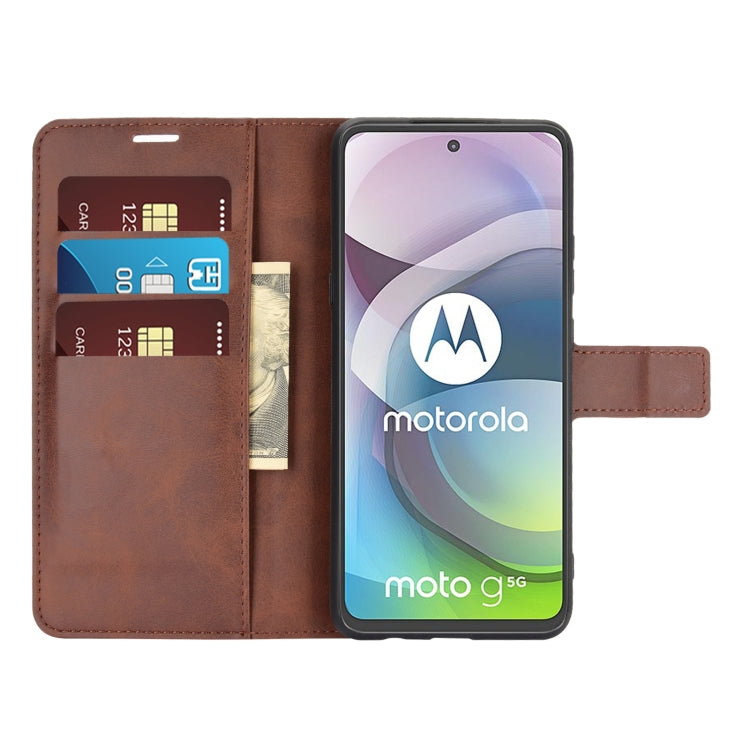 Retro Calf Pattern Buckle Horizontal Flip Leather Case with Holder & Card Slots & Wallet For Motorola Moto G 5G