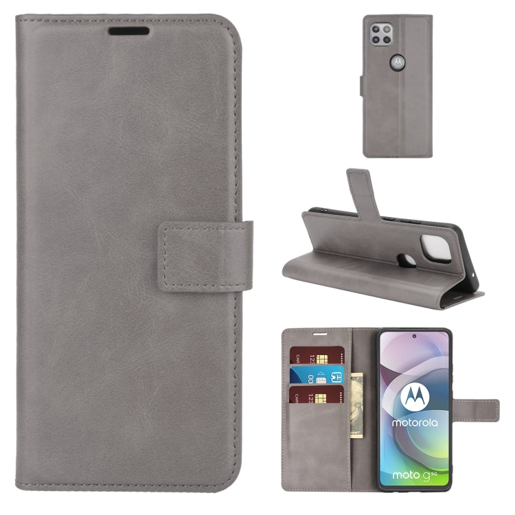 Retro Calf Pattern Buckle Horizontal Flip Leather Case with Holder & Card Slots & Wallet For Motorola Moto G 5G
