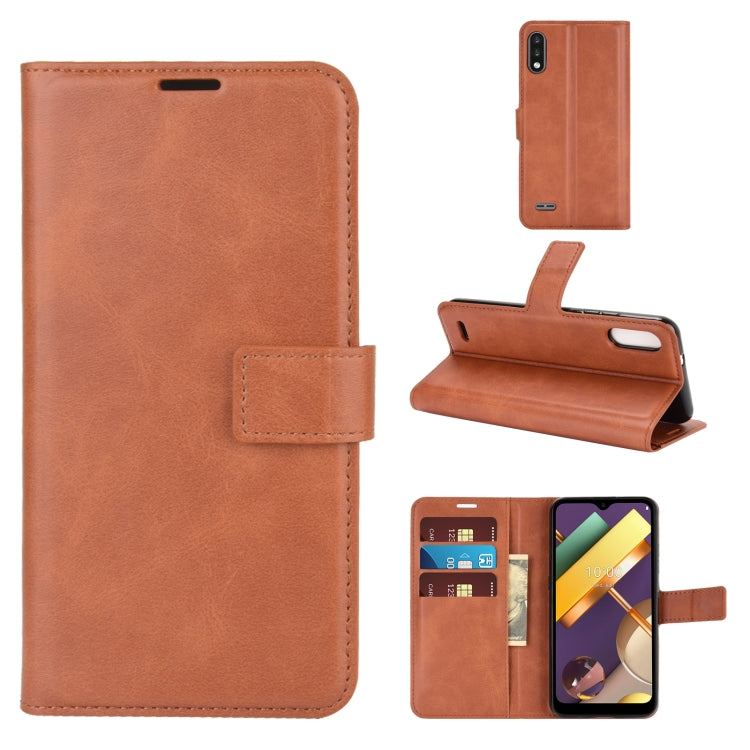Retro Calf Pattern Buckle Horizontal Flip Leather Case with Holder & Card Slots & Wallet For LG K22