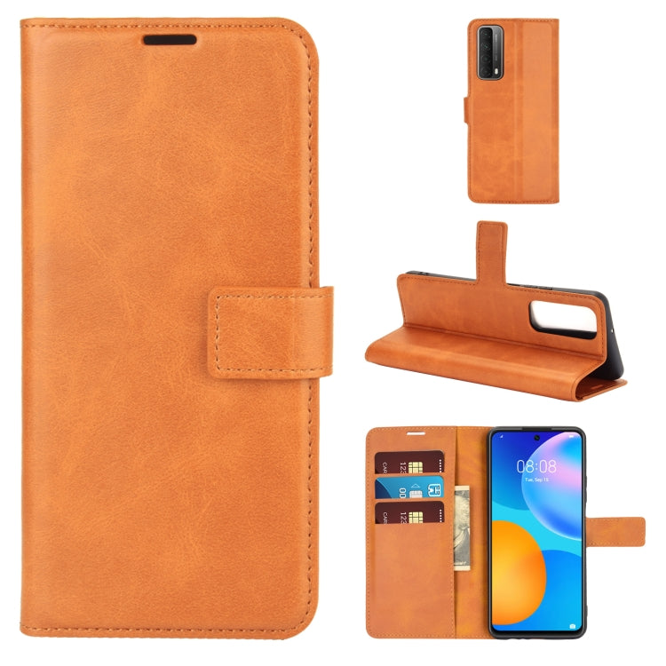 Retro Calf Pattern Buckle Horizontal Flip Leather Case with Holder & Card Slots & Wallet For Huawei P Smart 2021/Y7A