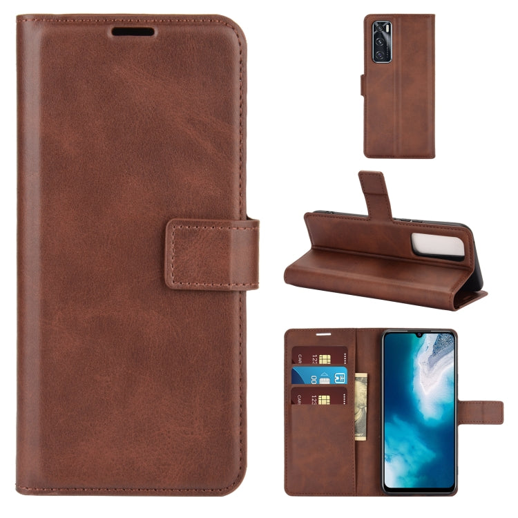 Retro Calf Pattern Buckle Horizontal Flip Leather Case with Holder & Card Slots & Wallet For Vivo V20 SE / Y70