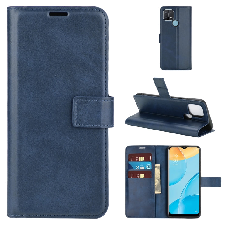 Retro Calf Pattern Buckle Horizontal Flip Leather Case with Holder & Card Slots & Wallet For OPPO A15