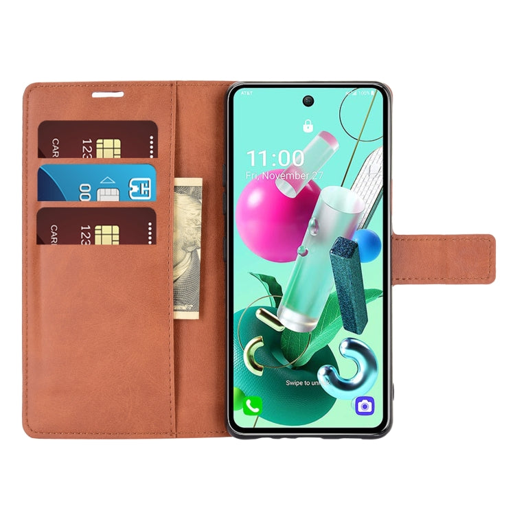Retro Calf Pattern Buckle Horizontal Flip Leather Case with Holder & Card Slots & Wallet For LG K92 5G