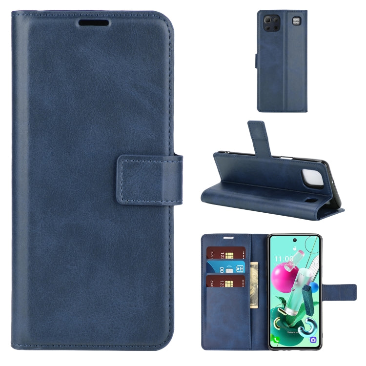 Retro Calf Pattern Buckle Horizontal Flip Leather Case with Holder & Card Slots & Wallet For LG K92 5G