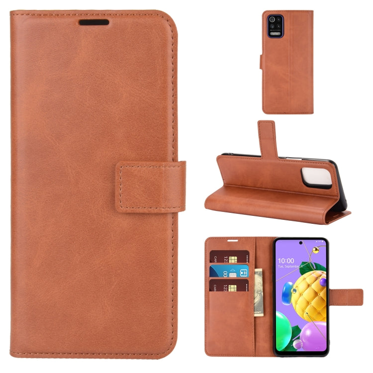Retro Calf Pattern Buckle Horizontal Flip Leather Case with Holder & Card Slots & Wallet For LG K52 / K62 / Q52